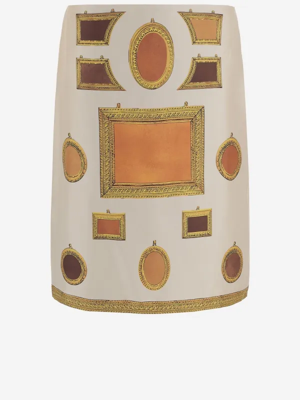 Skirt Printed Silk made by Versace