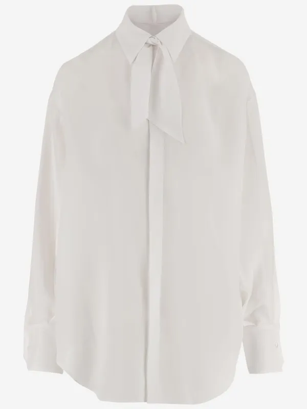Silk Shirt White made by SA SU PHI