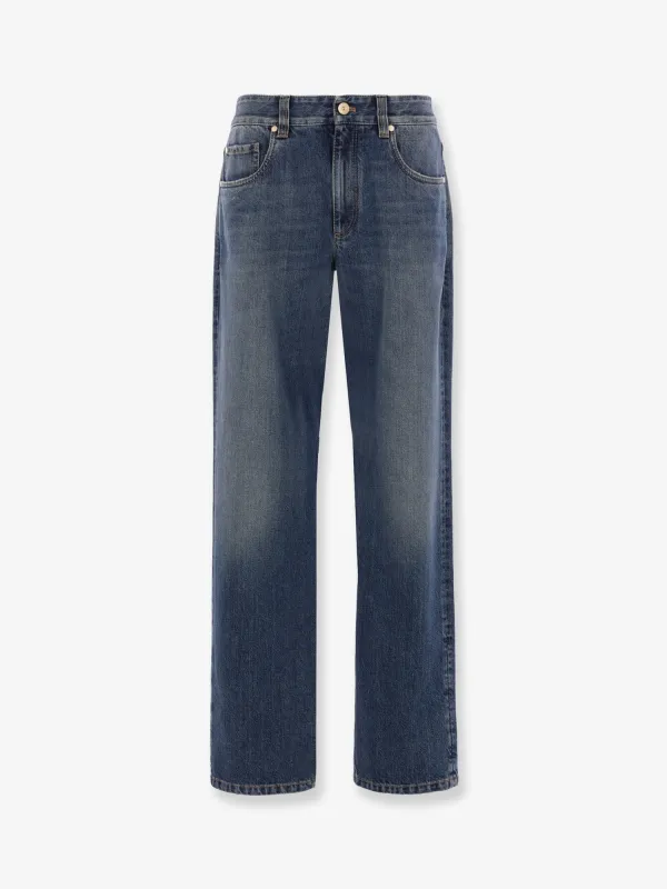 Flared Jeans Blue made by Brunello Cucinelli