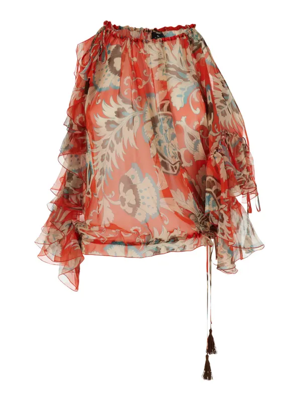 Blouse Silk Orange made by Etro