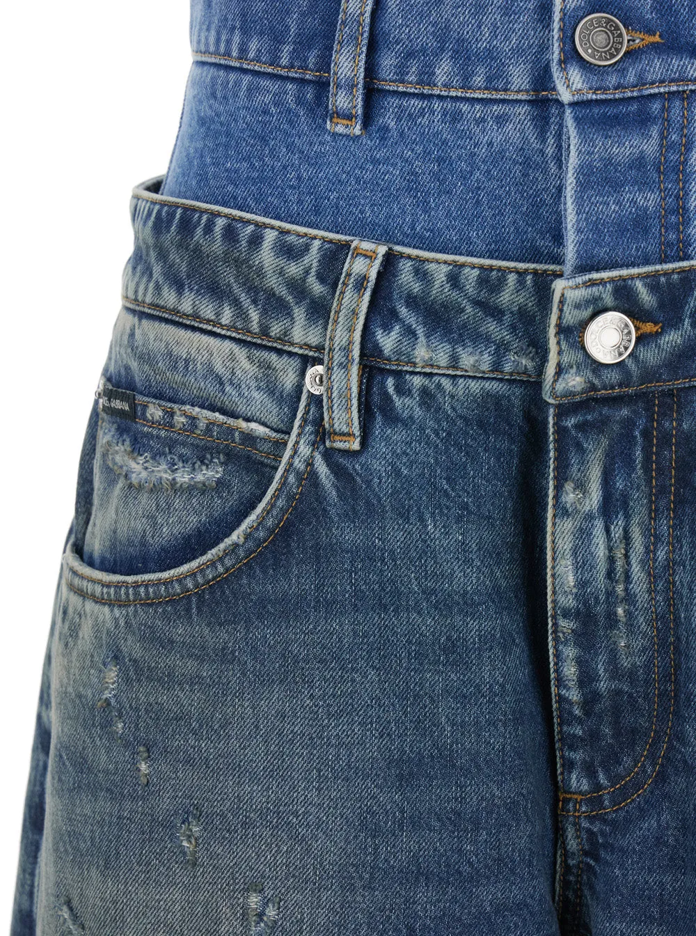 Blue Layered Design Distressed Jeans sold by Lord & Taylor product image thumbnail 3