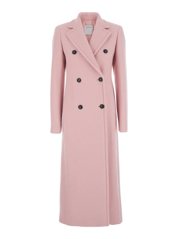 Pink Virgin Wool Double-breasted Coat made by Sportmax