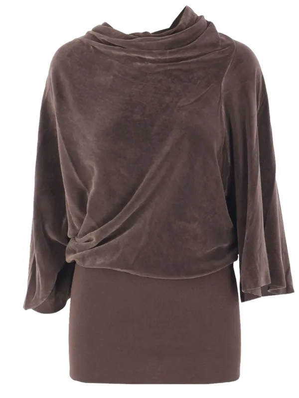 Cylinder Top in Brown Viscose-Silk Blend made by Rick Owens