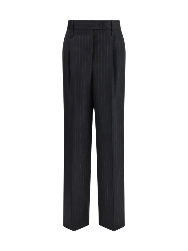 Trousers Pinstripe Wool made by Salvatore Ferragamo