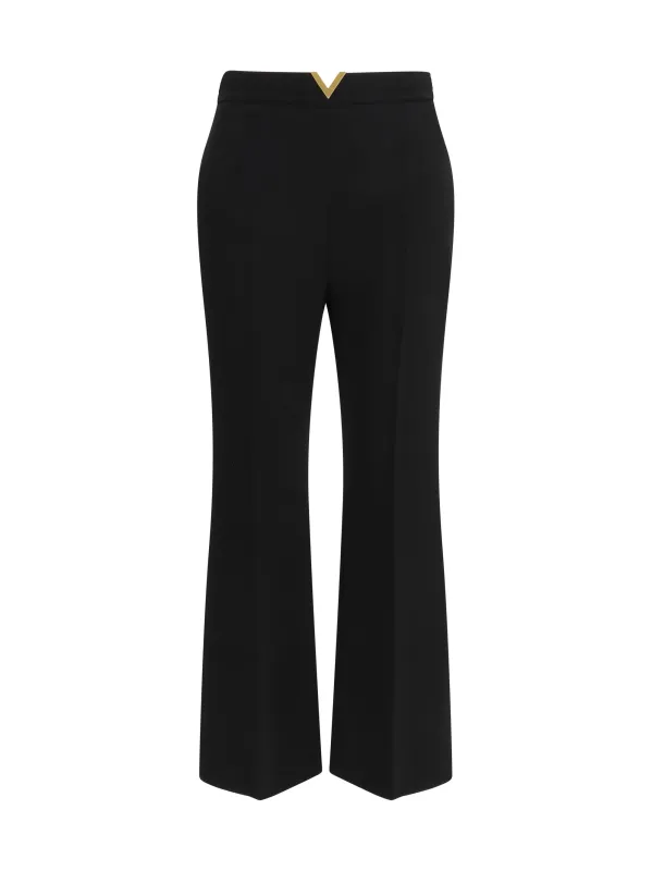 Trousers Flared Wool Black made by Valentino