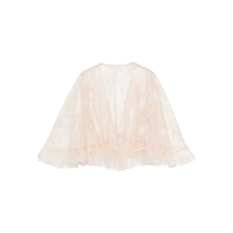 Shirt with Lace Detail and Ruffled Hem made by Alberta Ferretti