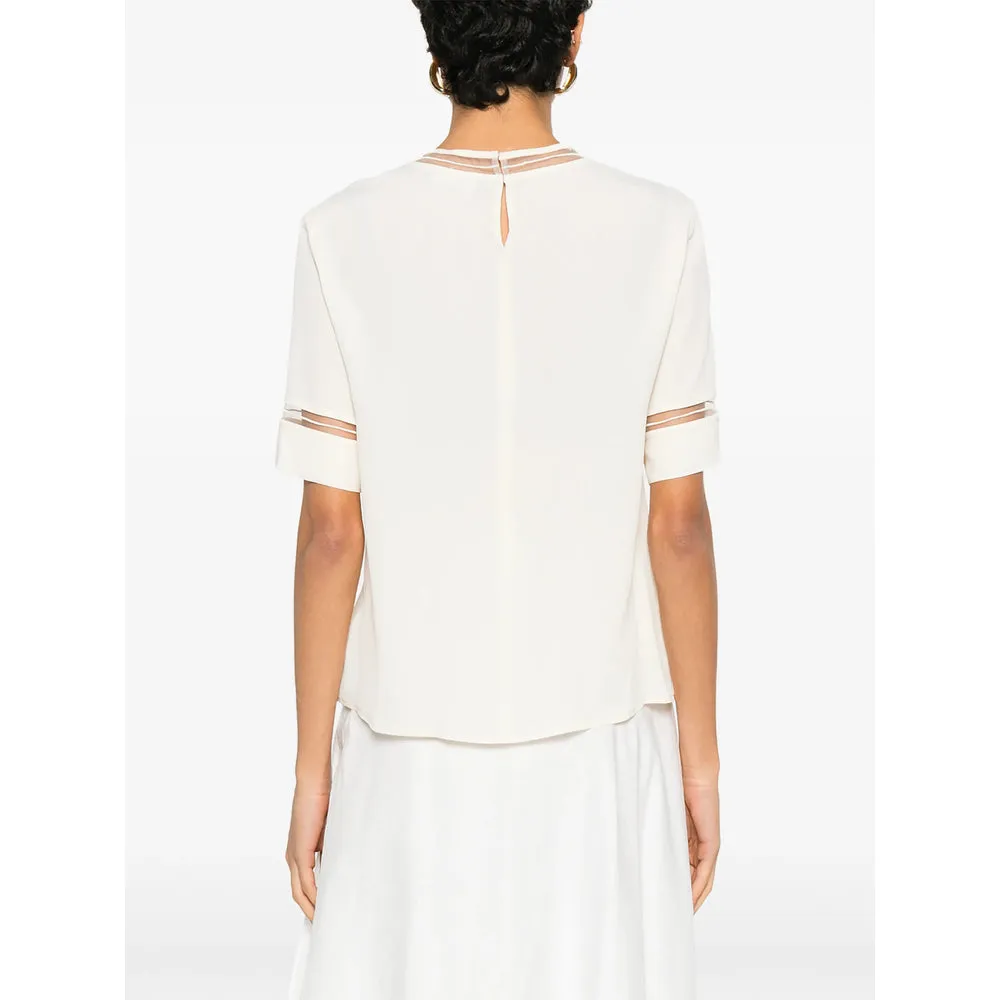 Ivory Round Neck Top with Keyhole Detail sold by Lord & Taylor product image thumbnail 4