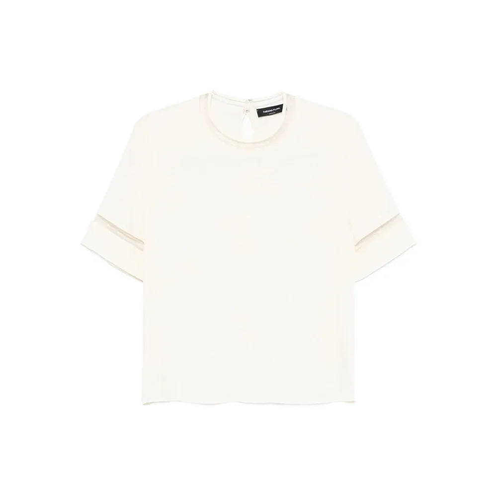 Ivory Round Neck Top with Keyhole Detail sold by Lord & Taylor