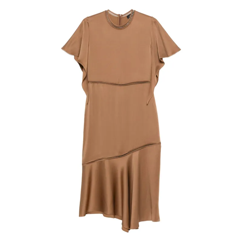 Brown Round Neck Dress made by Fabiana Filippi