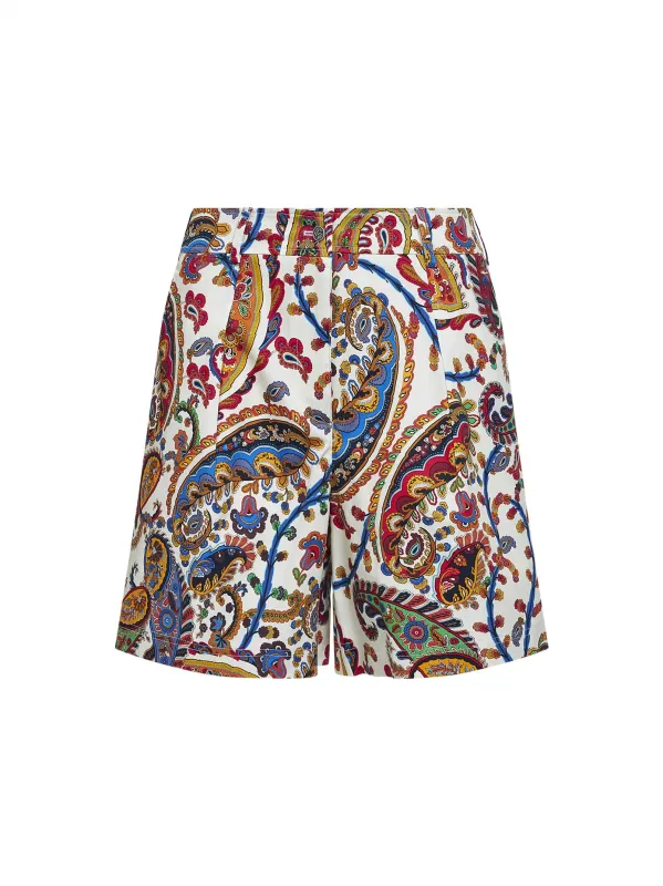 Multicolor Floral Paisley-Pattern Shorts made by Etro