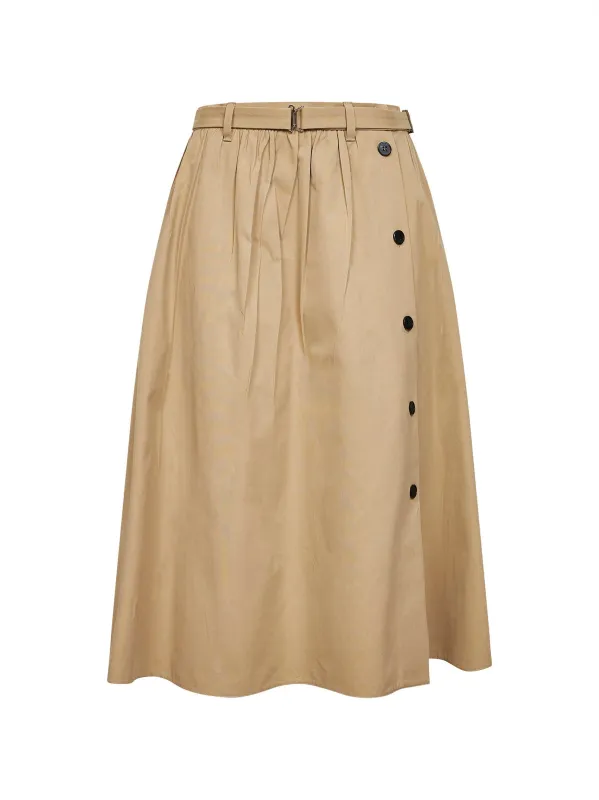 Belted Midi Skirt in Cord Cotton made by Prada