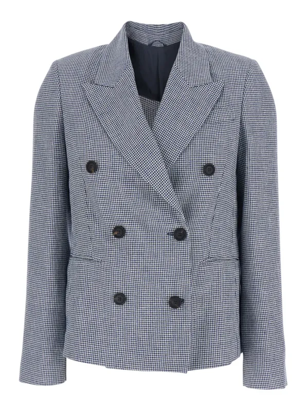 Double-Breasted Jacket Blue Wool made by Brunello Cucinelli