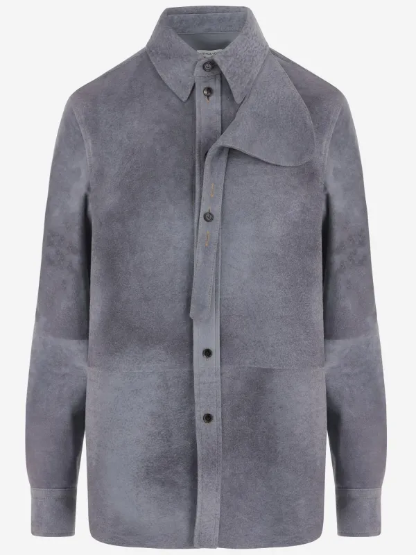 Shirt in Suede with Graduated Effect made by Bottega Veneta