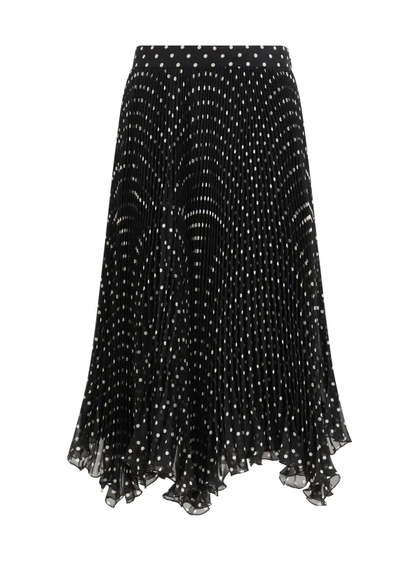 Skirt Silk Polka-Dot Black/Birch made by Valentino