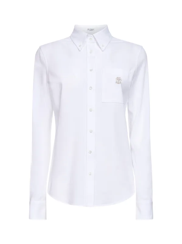 Shirt Piqué Cotton White made by Brunello Cucinelli