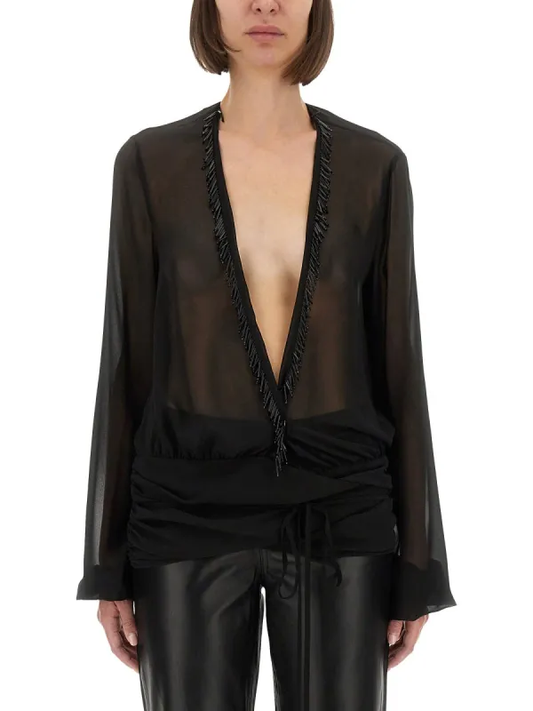 Embroidered Georgette Blouse made by The Attico