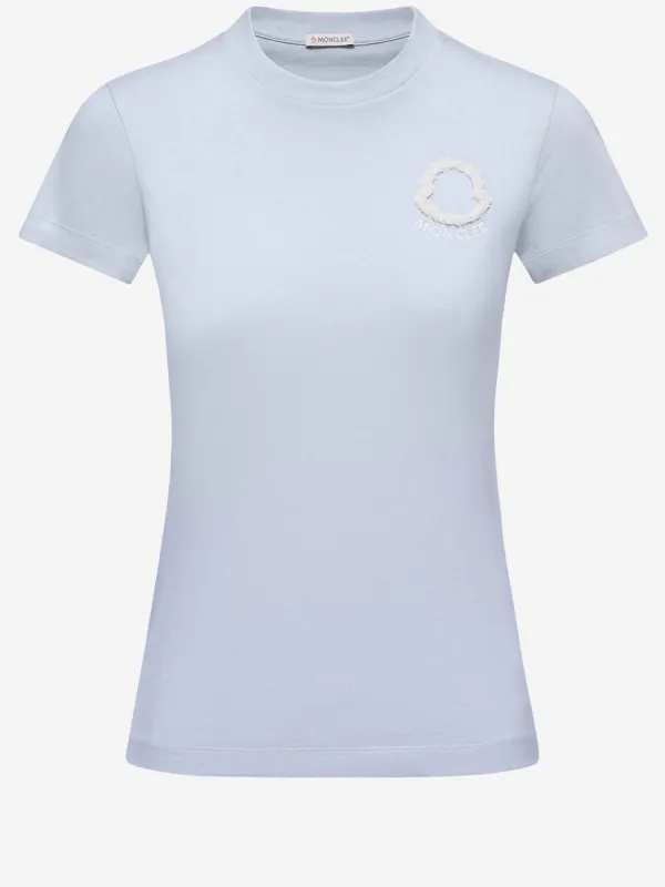 Cotton T-shirt Light Blue made by Moncler