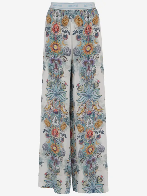 Viscose Trousers with Floral Print made by Just Cavalli
