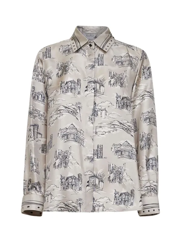Sand Printed Silk Twill Shirt made by MaxMara