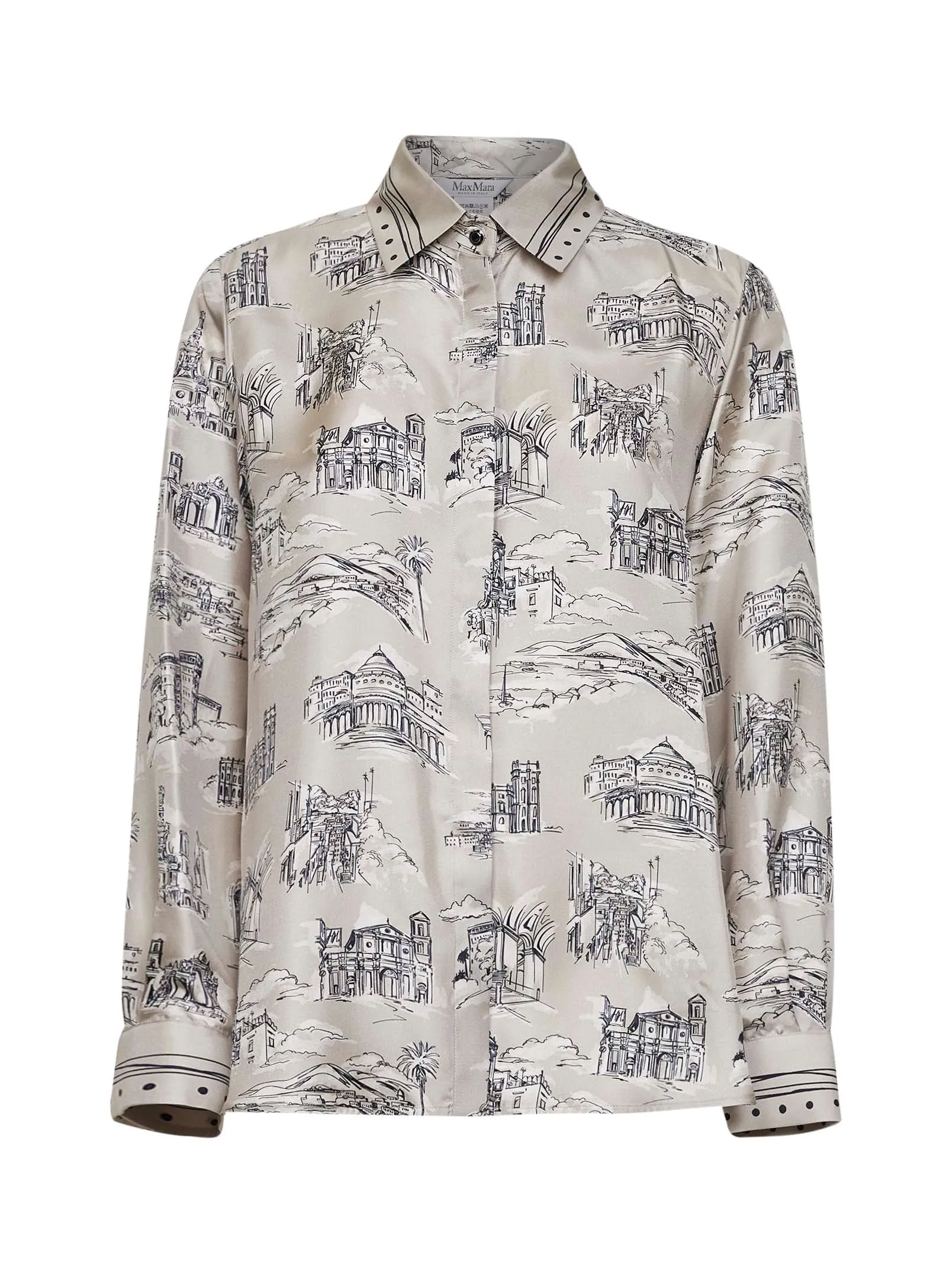 Sand Printed Silk Twill Shirt sold by Lord & Taylor