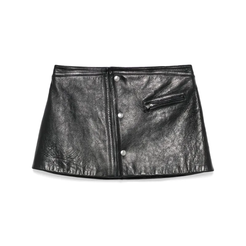 Skirt in Goat Skin Black made by Prada