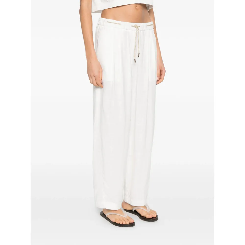 Trousers Drawstring Straight-Leg White sold by Lord & Taylor product image thumbnail 4