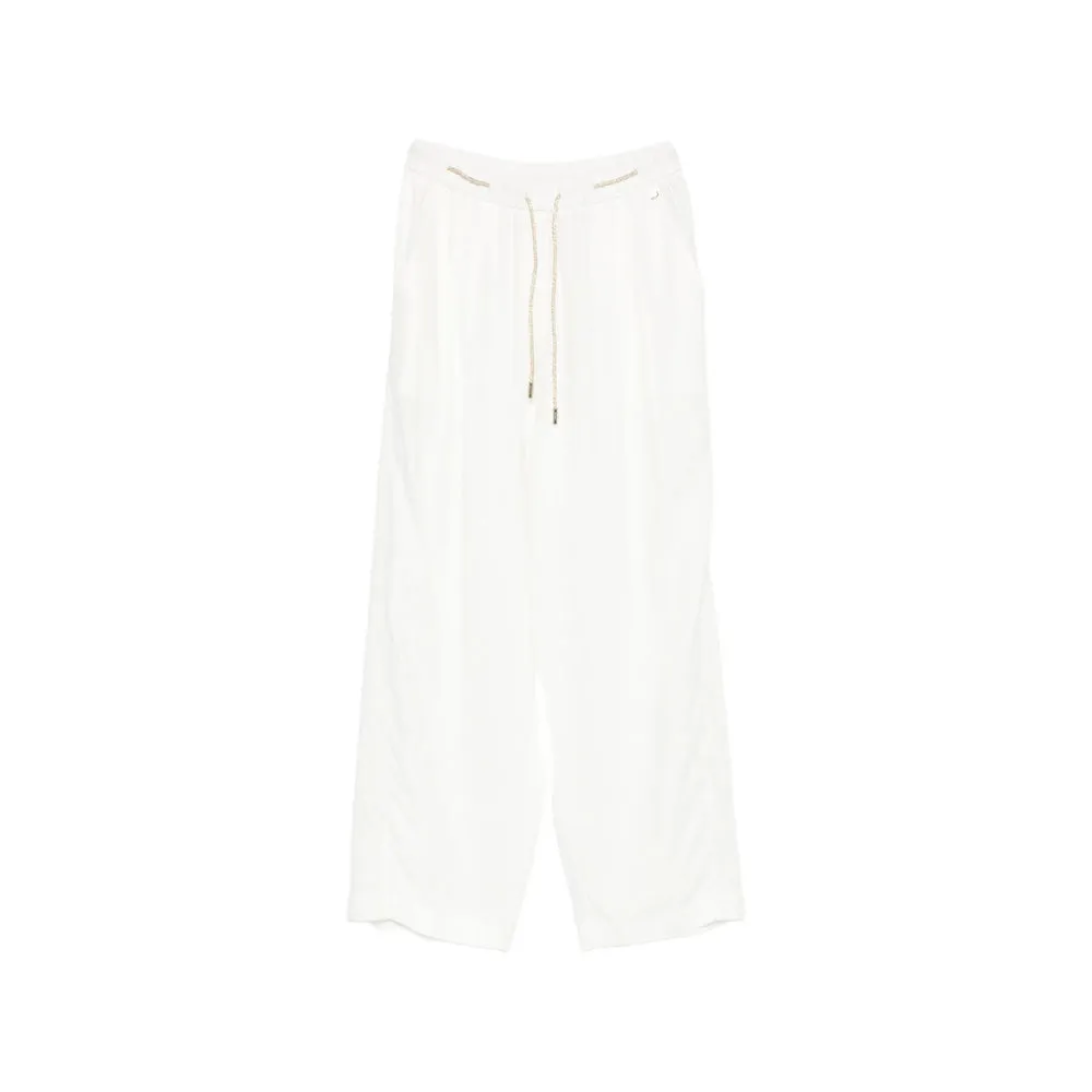 Trousers Drawstring Straight-Leg White sold by Lord & Taylor