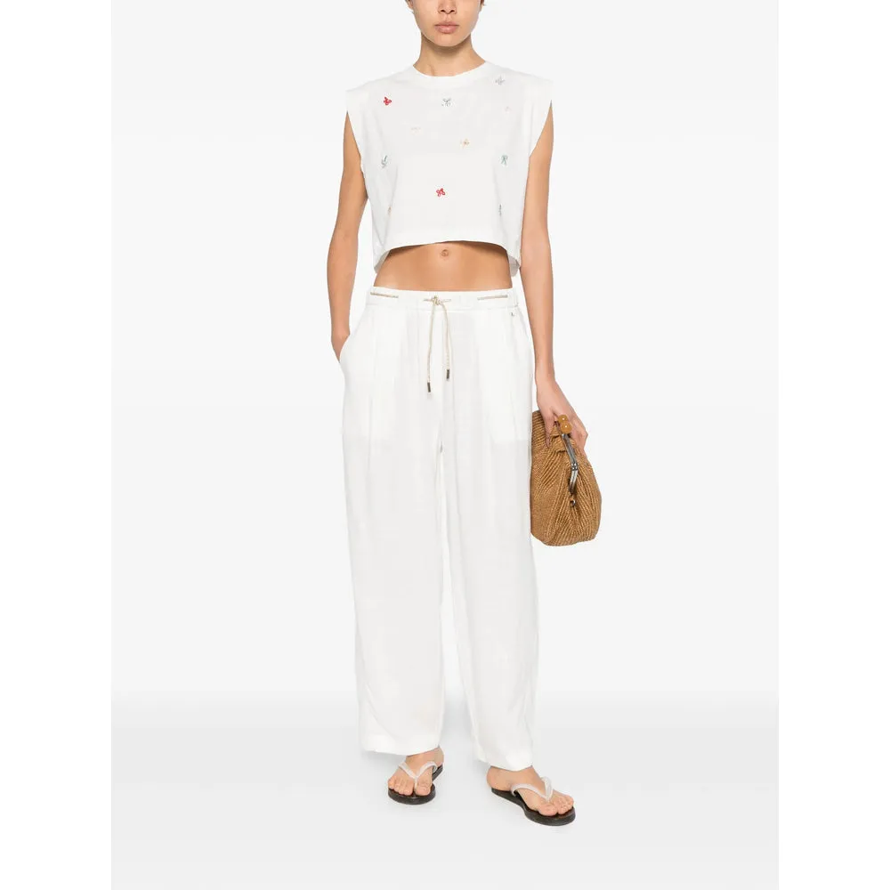 Trousers Drawstring Straight-Leg White sold by Lord & Taylor product image thumbnail 2