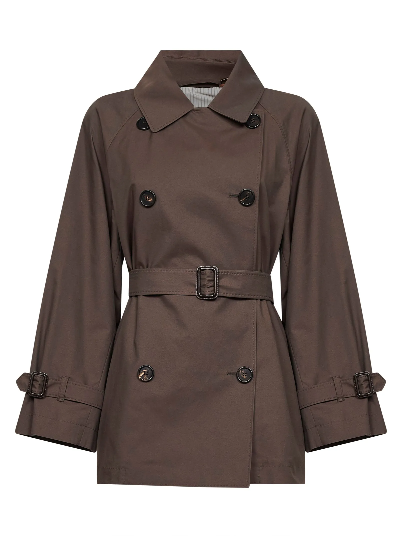 Chocolate Short Double-Breasted Trench Coat sold by Lord & Taylor