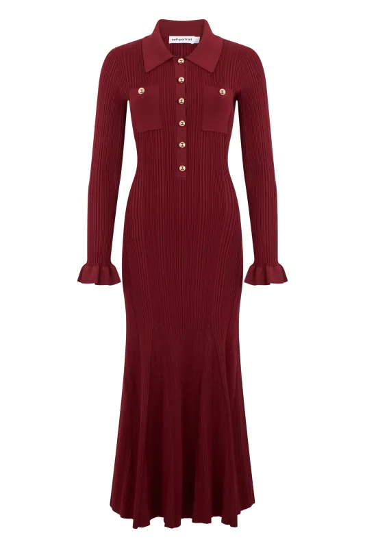 Long Dress Burgundy made by Self-Portrait