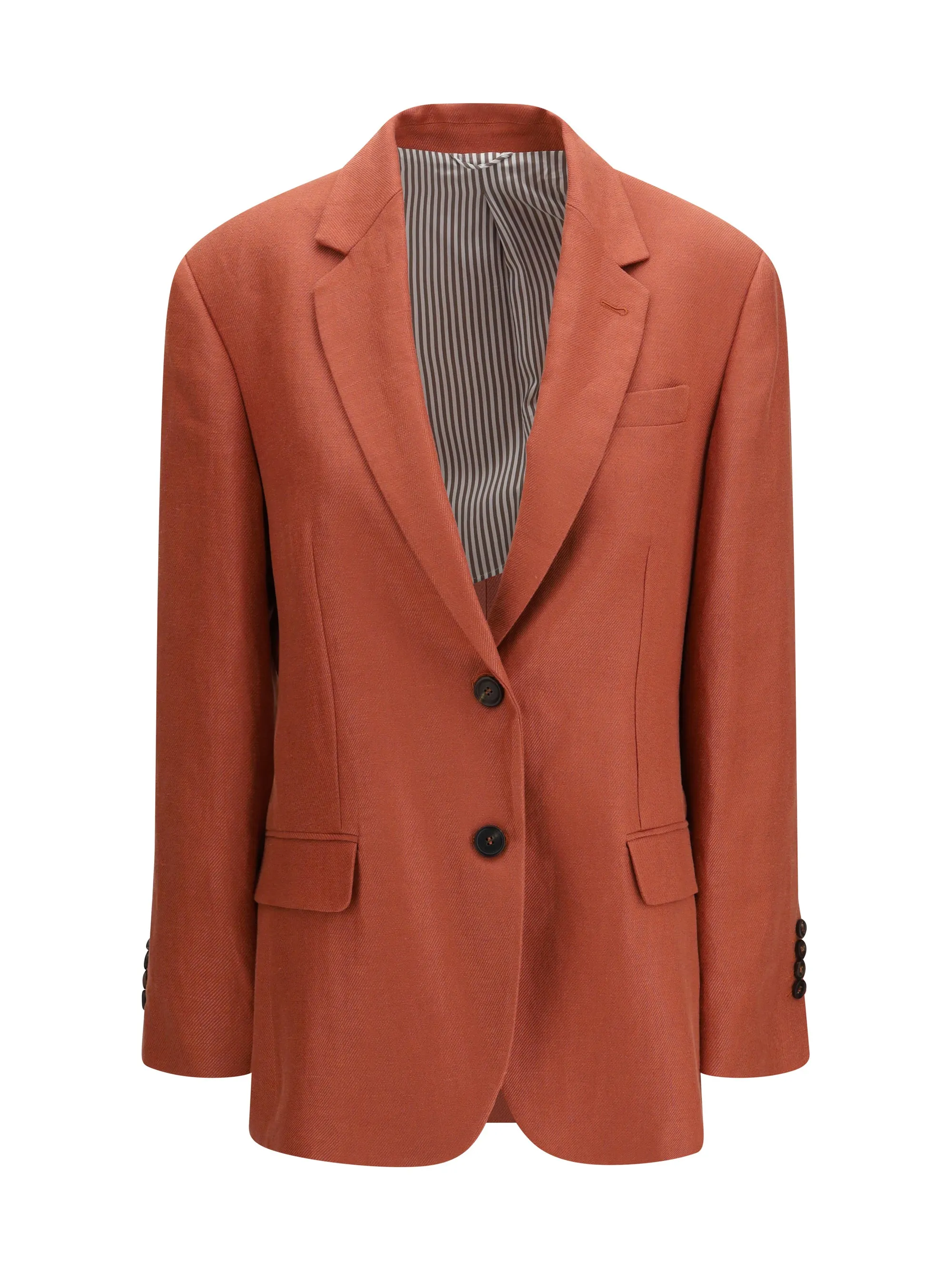 Linen Blazer Orange Flame sold by Lord & Taylor
