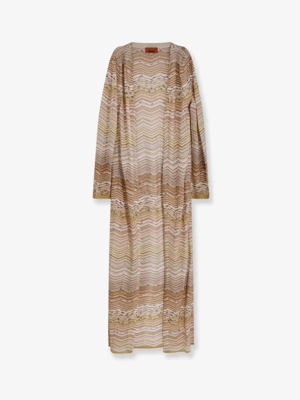 Long Chevron Motif Cardigan with Sequins made by Missoni