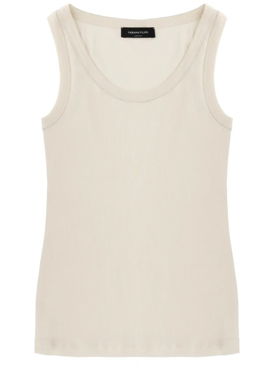 Cotton Tank Top in Ivory sold by Lord & Taylor