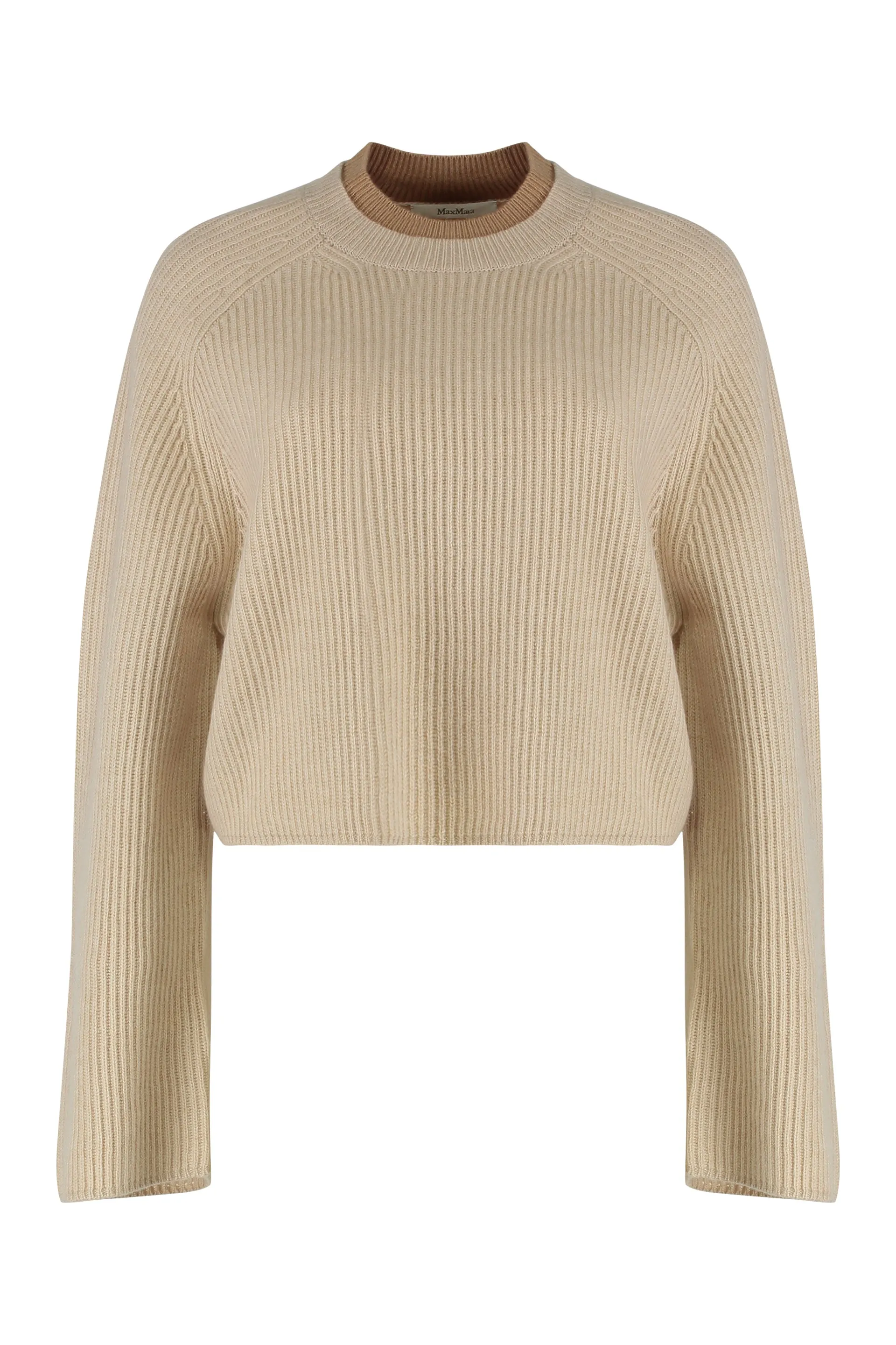 Ribbed Knit Crop Top in Beige sold by Lord & Taylor