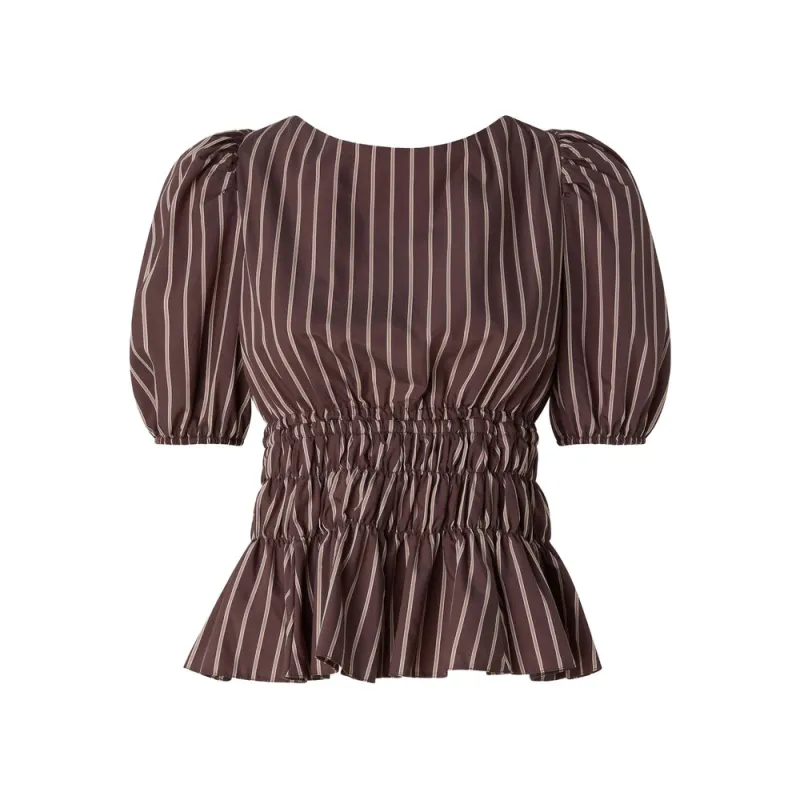 Blouse Brown Striped made by Pinko