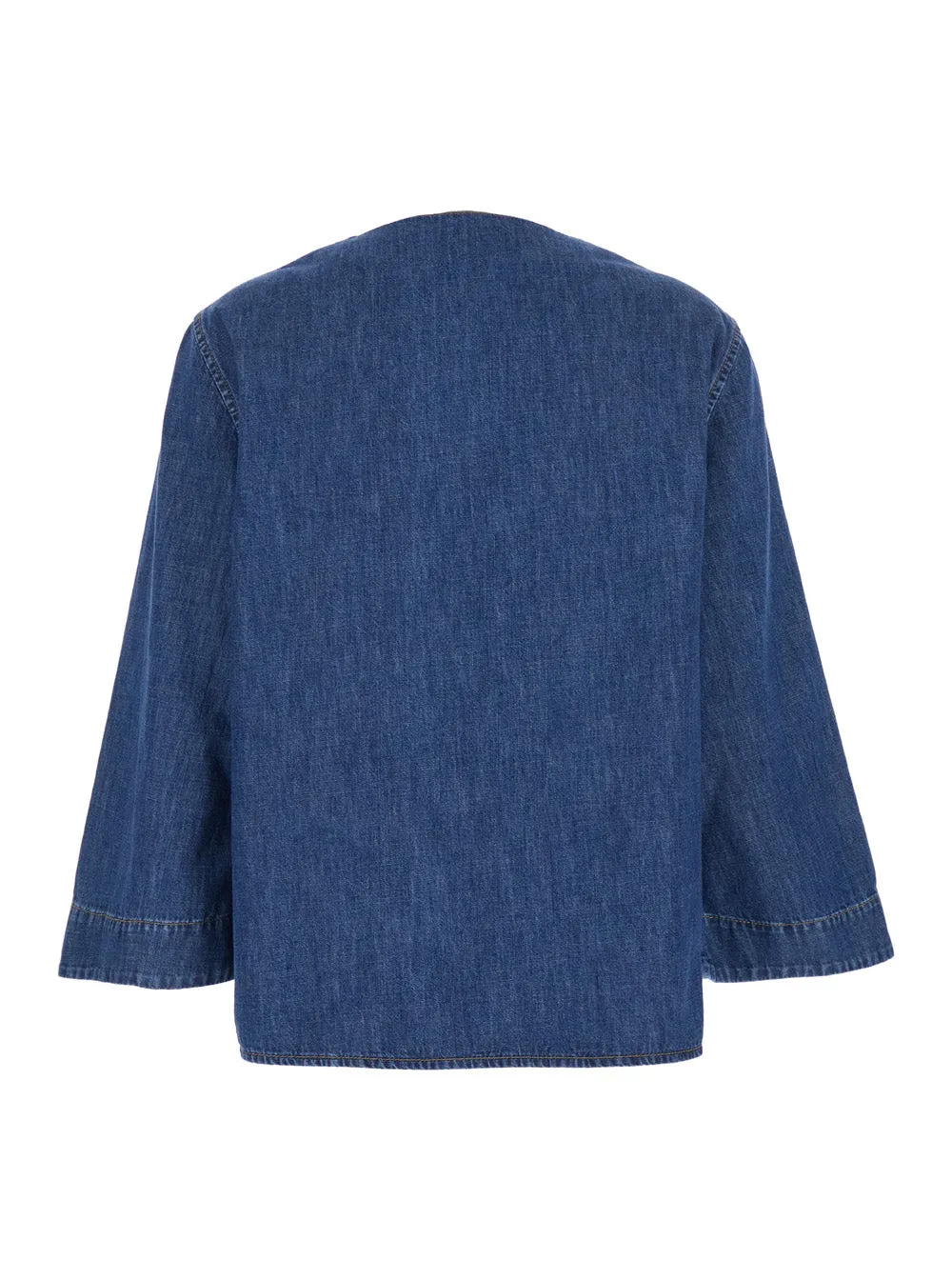 Blouse V-Neck Blue Cotton sold by Lord & Taylor product image thumbnail 2