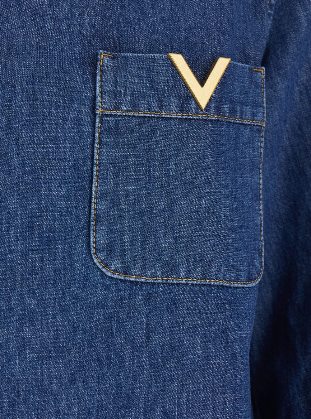 Blouse V-Neck Blue Cotton sold by Lord & Taylor product image thumbnail 3