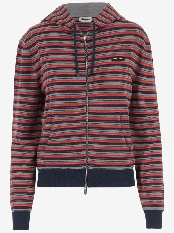 Sweatshirt Virgin Wool Striped made by Miu Miu