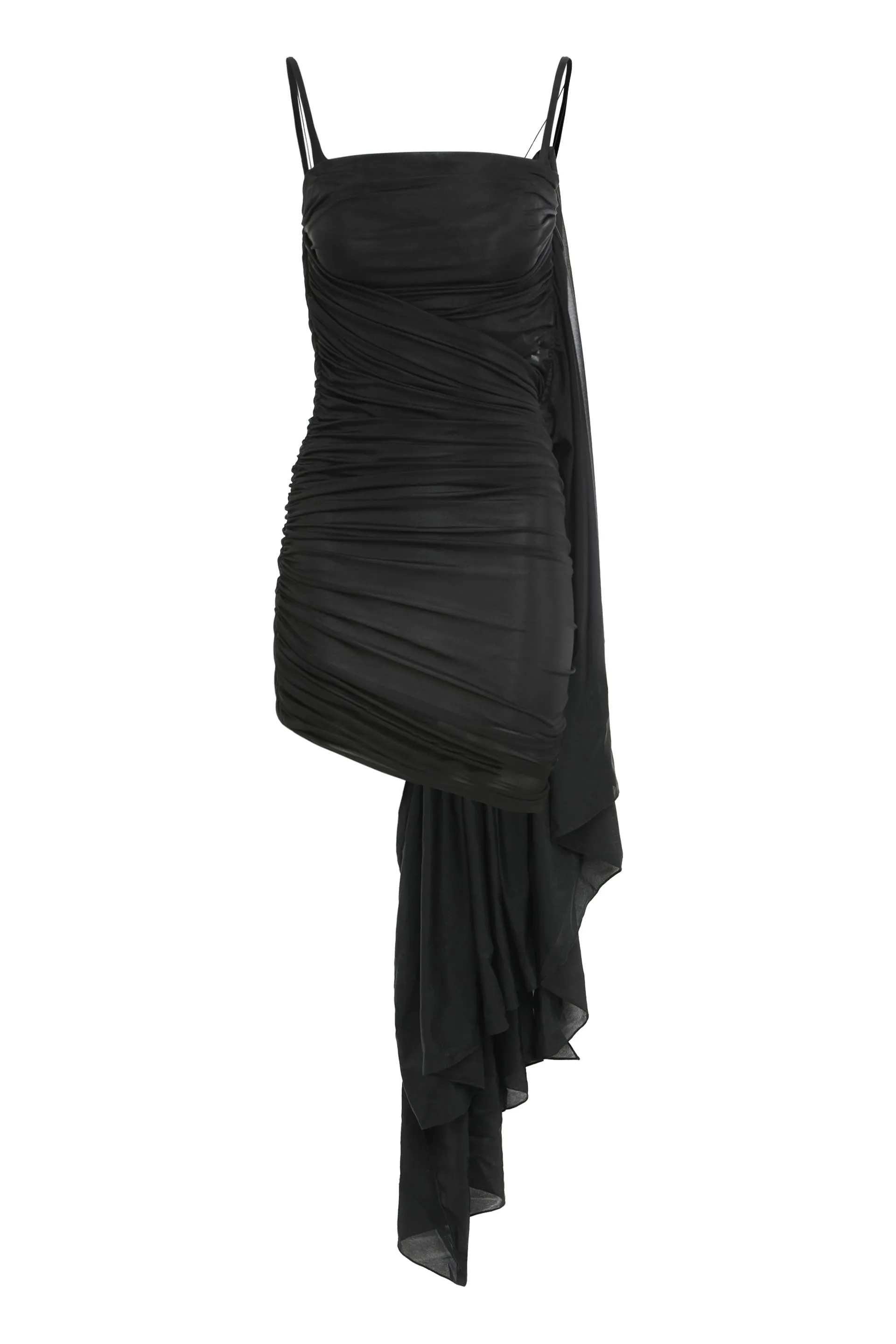Asymmetrical Black Dress with Draping sold by Lord & Taylor