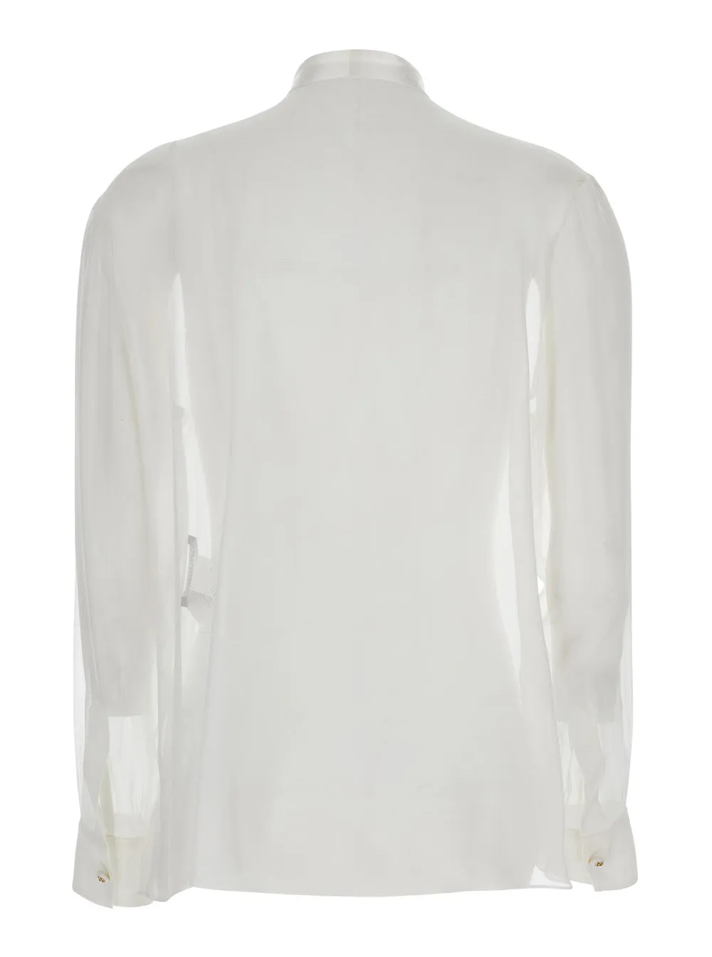 White Silk Shirt with Pussy-Bow Collar sold by Lord & Taylor product image thumbnail 2