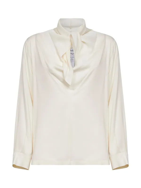 Ivory Silk Charmeuse Blouse made by MaxMara