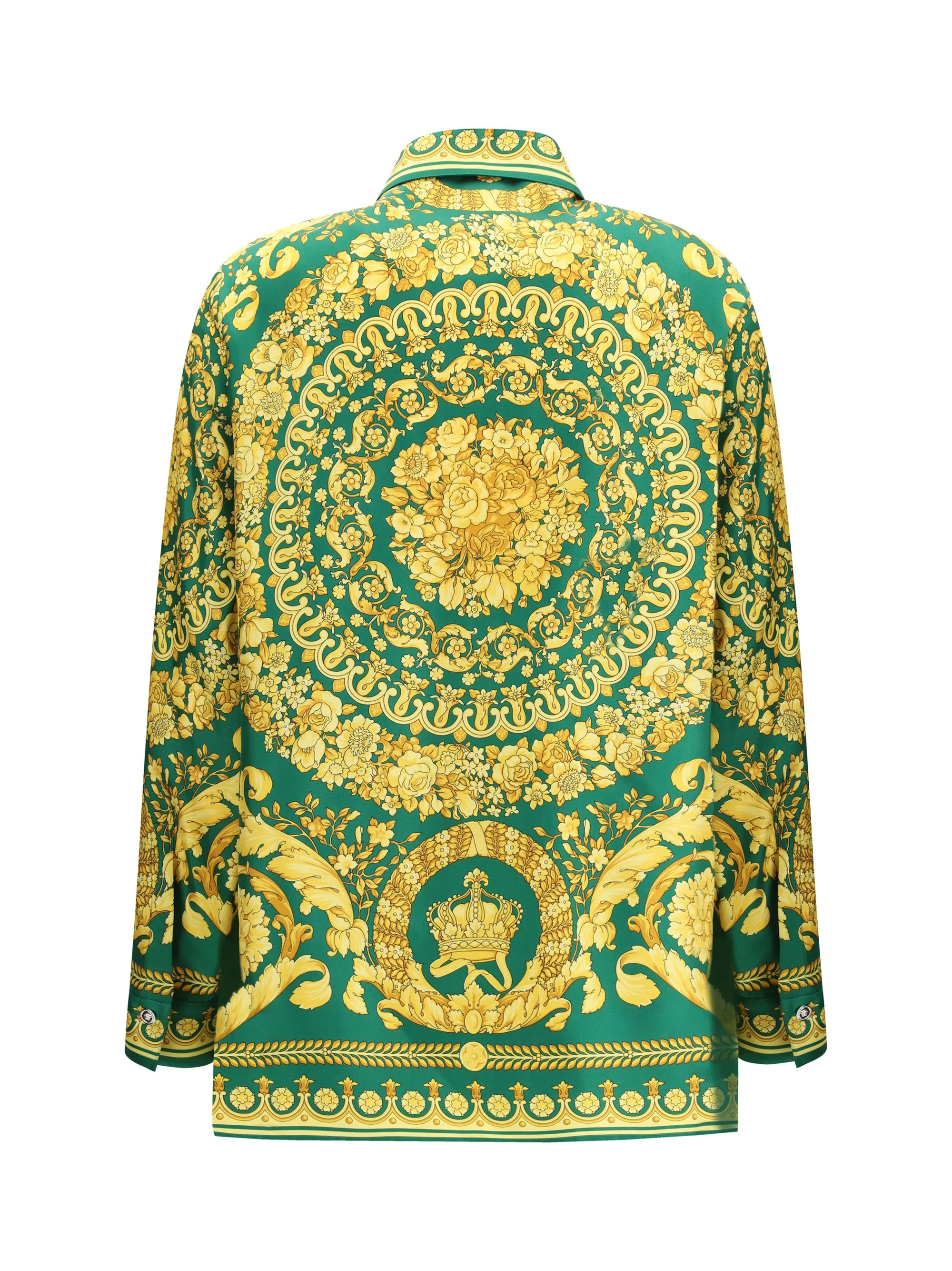 Printed Silk Shirt Emerald/Gold sold by Lord & Taylor product image thumbnail 2