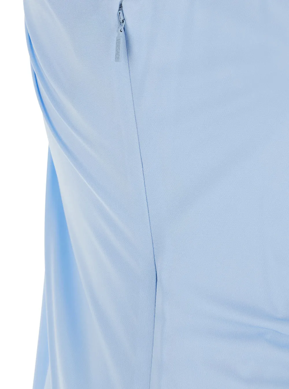 Midi Dress V-Neck Light Blue Viscose sold by Lord & Taylor product image thumbnail 3