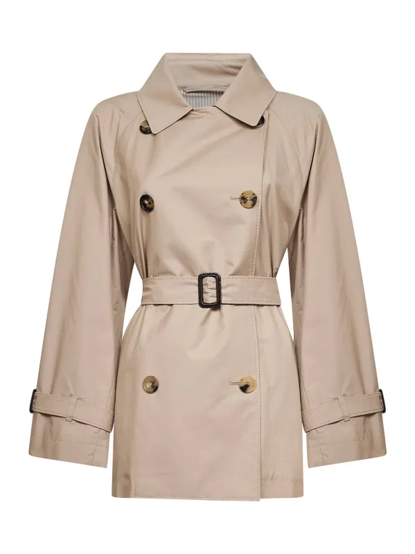 Sand Double-Breasted Trench Coat made by MaxMara