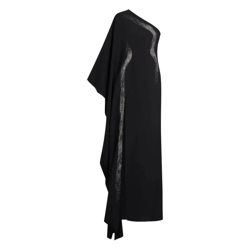 One-Shoulder Black Dress with Draped Sleeve made by Lord & Taylor