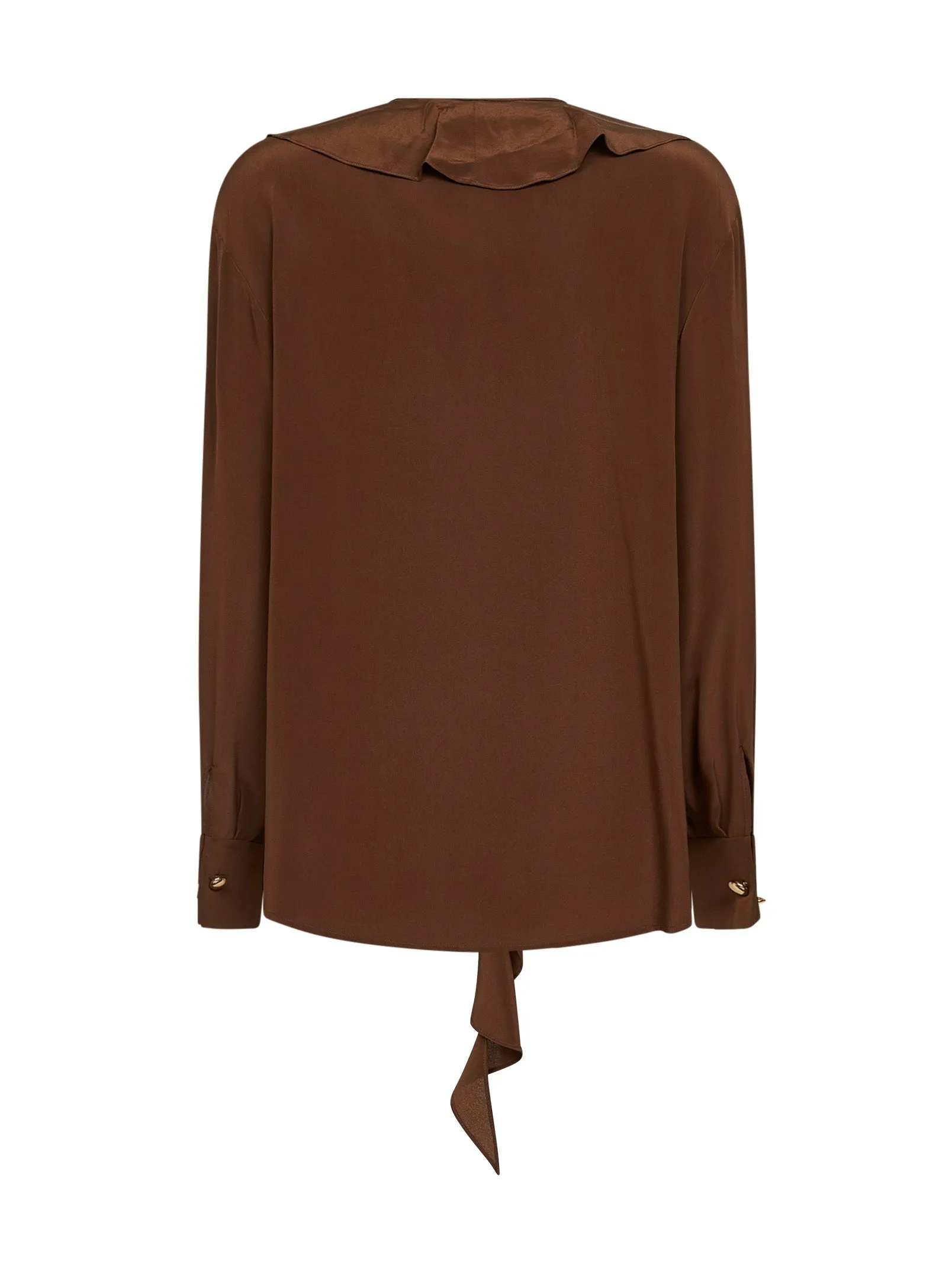 Chocolate Silk Crêpe de Chine Blouse sold by Lord & Taylor product image thumbnail 2