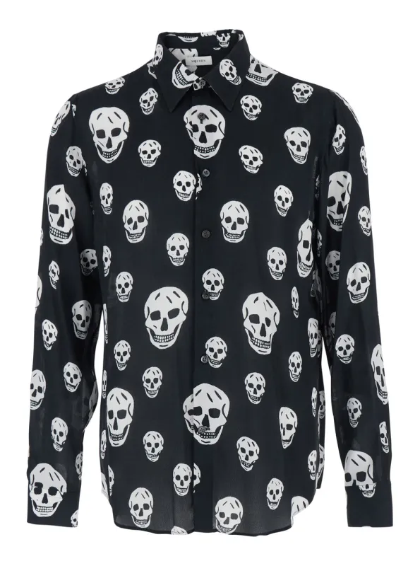 Shirt with Pointed Collar — Black made by Alexander McQueen