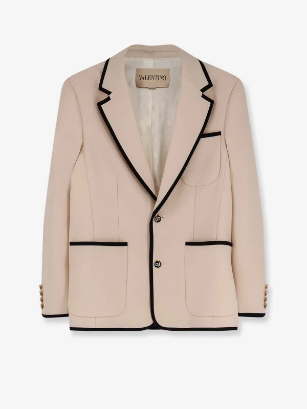 Single-Breasted Virgin Wool Blazer made by Valentino