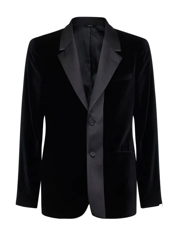 Black Velvet Single-Breasted Blazer made by Fendi