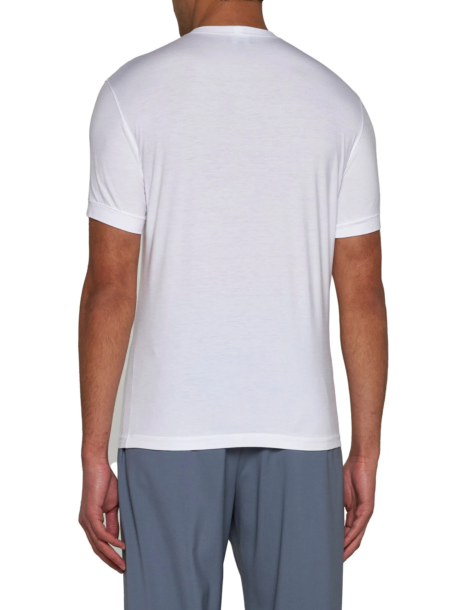 Crew Neck T-Shirt in White sold by Lord & Taylor product image thumbnail 4